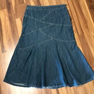 CATO LONG DENIM SKIRT SIZE 14